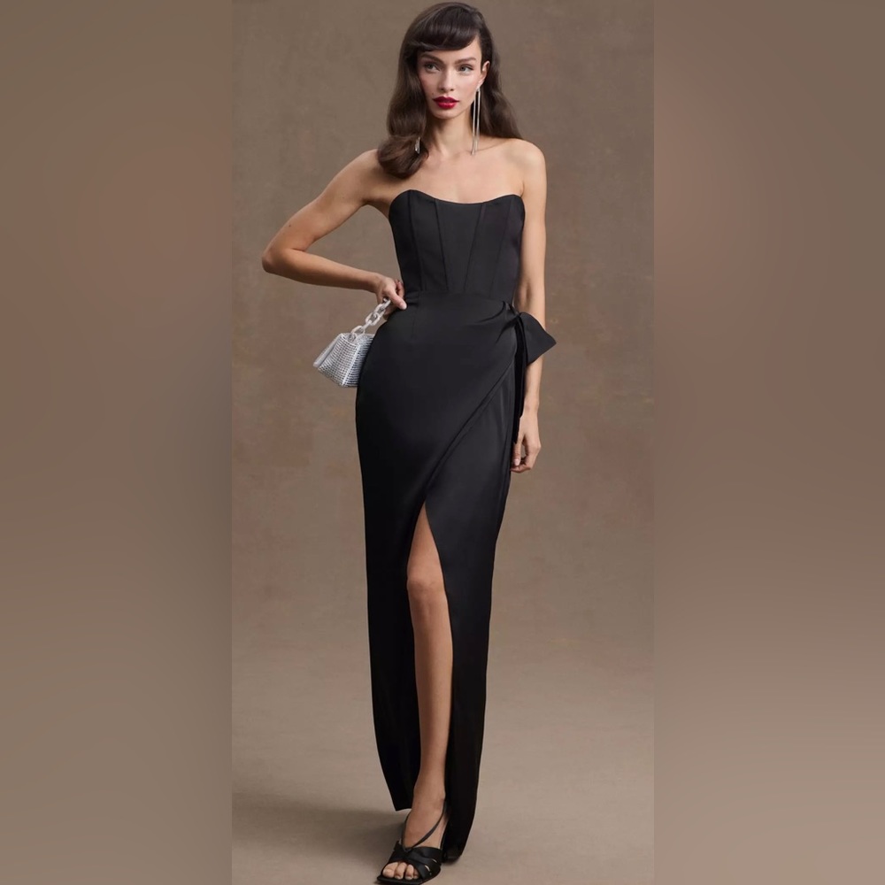 V. Chapman June corset Front Slit Gown